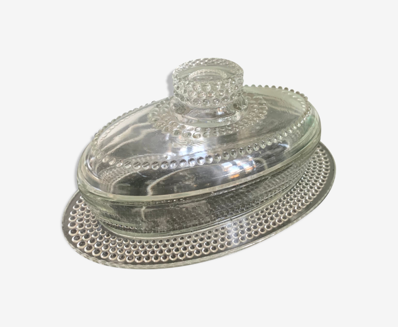 Glass butter dish