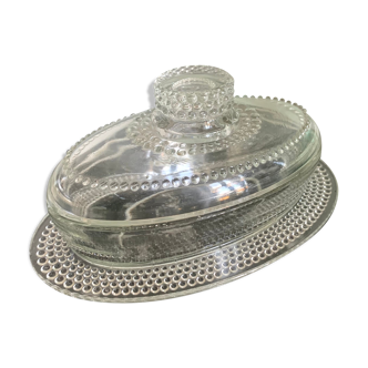 Glass butter dish