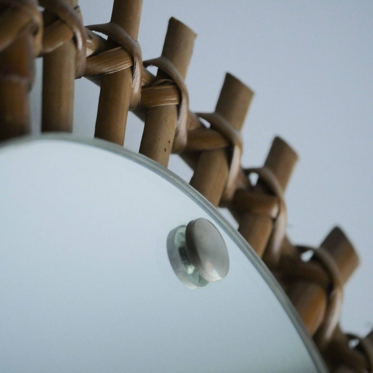 Large bamboo mirror, Italy, 1960s