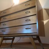 Commode scandinave pieds compas