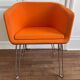 Paire de fauteuils orange 1970