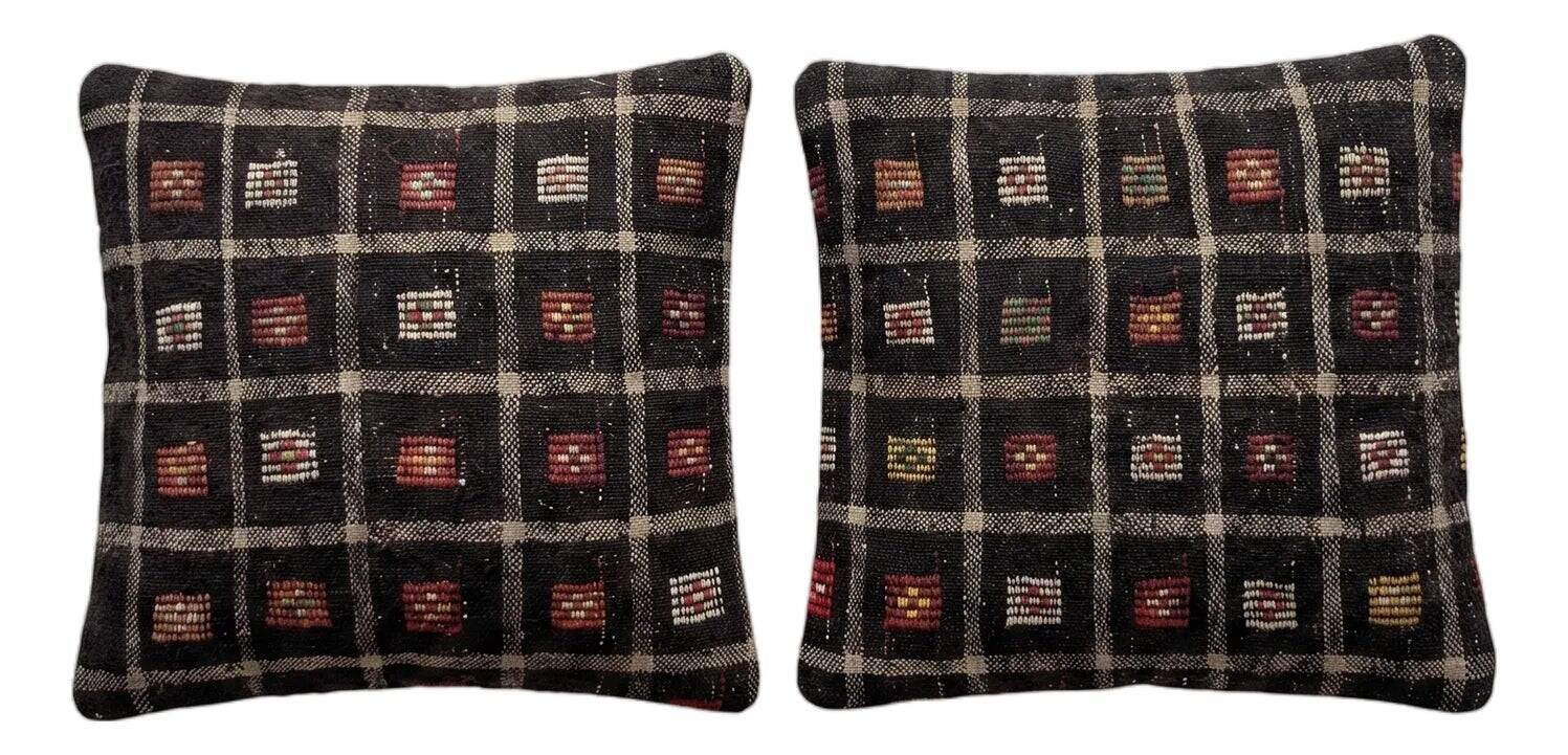 Set of 2 vintage kilim cushion covers 61x61 cm