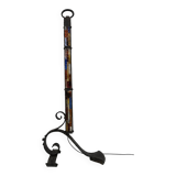 Poliarte Brutalist Italian Wrought Iron and Color Raw Glass Floor Lamp, 60