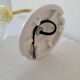 Porcelain, brass and glass wall lamp