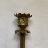 Old pair of bronze candlesticks