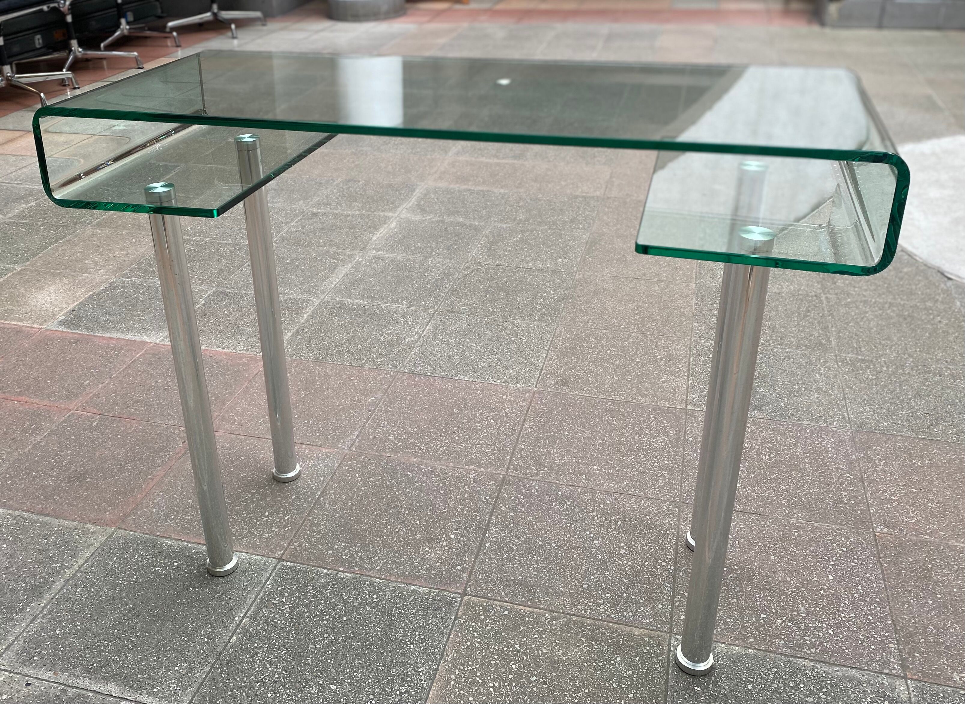 Glass desk - 80s
