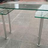 Bureau en verre des années 80