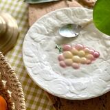 9 dessert plates and 1 barbotine dish from Sarreguemines
