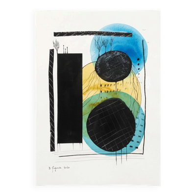 Dessin abstrait contemporain original