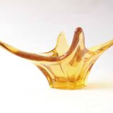 Amber crystal fruit bowl