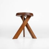 Iconic Pierre Chapo model S31 stool in elm wood, France 1974