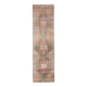 1970s Turkish Oushak Handmade Wool Cotton Orange Runner Rug 98x346