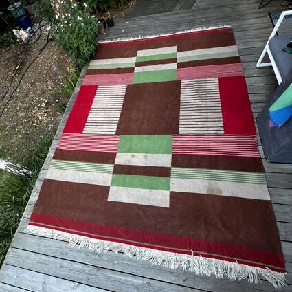 Large modern wool rug from the mid-century 1960s, Czechoslovakia, 335 × 240 cm