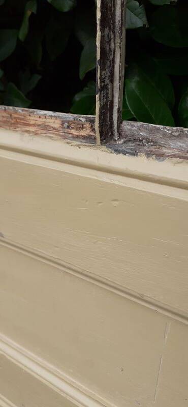 Glass communication door h221.5x90cm old 4 panes without interior glazing