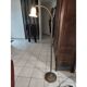 Brass floor lamp with glass shade