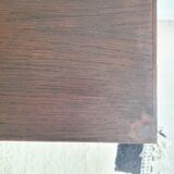 Table en bois ancienne pieds compas - double teinte