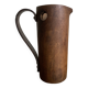 Mountain pitcher in monoxile wood and leather folk art