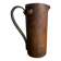 Mountain pitcher in monoxile wood and leather folk art