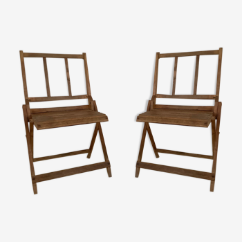 Pair of vintage folding child chairs