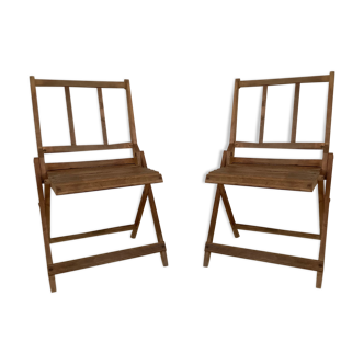 Pair of vintage folding child chairs