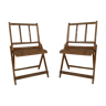 Pair of vintage folding child chairs