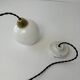 Pair of old vintage round opaline pendants