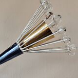 Wall lamp with 3 lights, brass and crystal balls, 1950s.