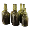 Set of 7 old glass bottles