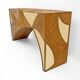 Mid-Century Modern Italian Rattan and Brass Center Console by Vivai del Sud