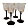 Set of 4 vintage Esso black foot glasses
