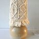 Sandstone lamp with a macrame Lampshade, Jean Migeon