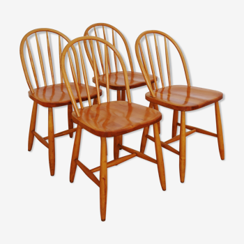 4 Scandinavian beech chairs
