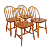4 Scandinavian beech chairs