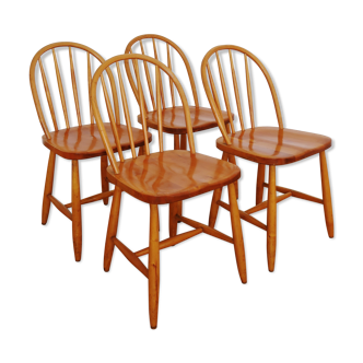 4 Scandinavian beech chairs