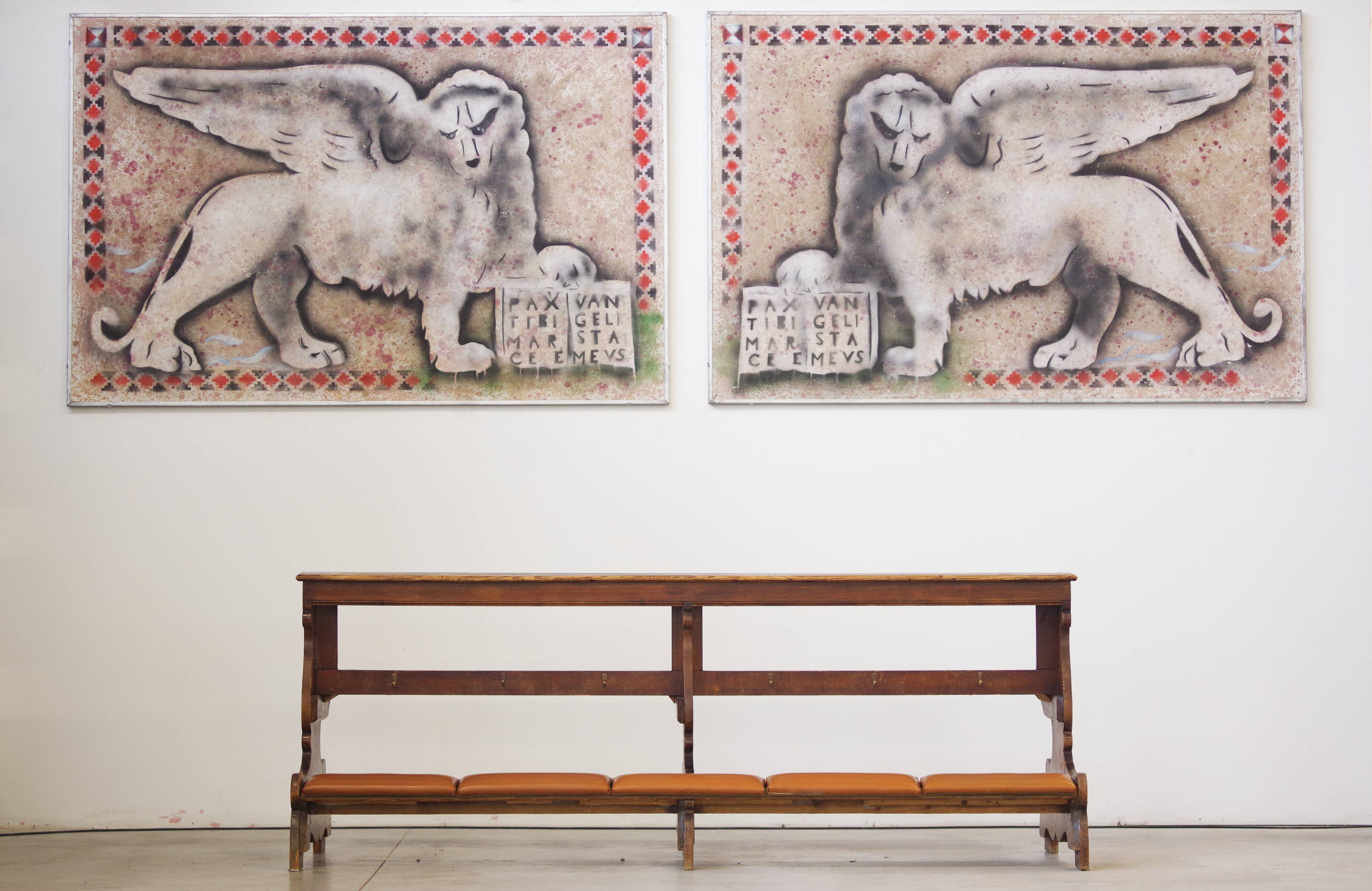 Antique Gothic Church Benches, Late 1800s – Set of 4 Pine Wood Pew Benches