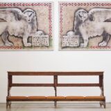 Antique Gothic Church Benches, Late 1800s – Set of 4 Pine Wood Pew Benches