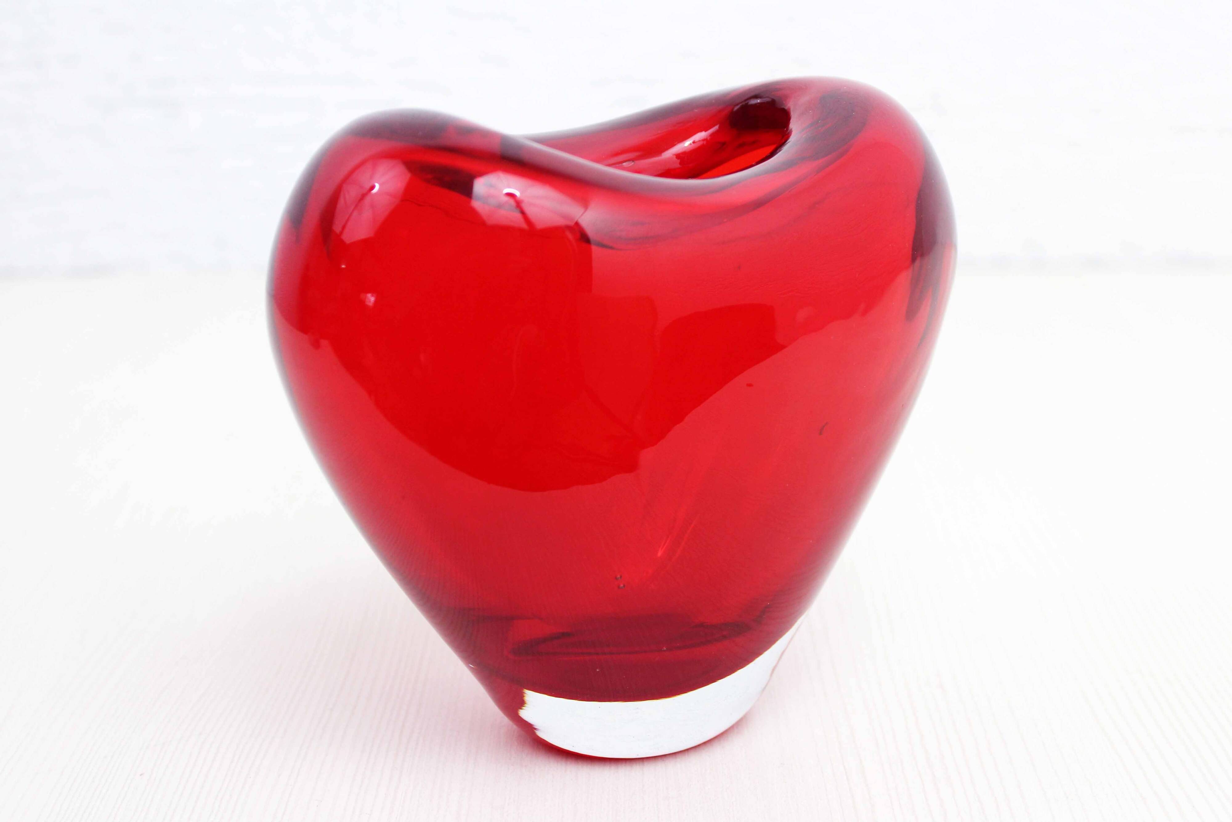 Vintage red glass vase