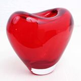 Vintage red glass vase