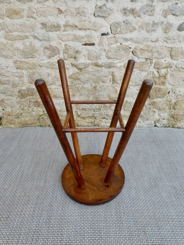 Tabouret haut en bois massif années 60