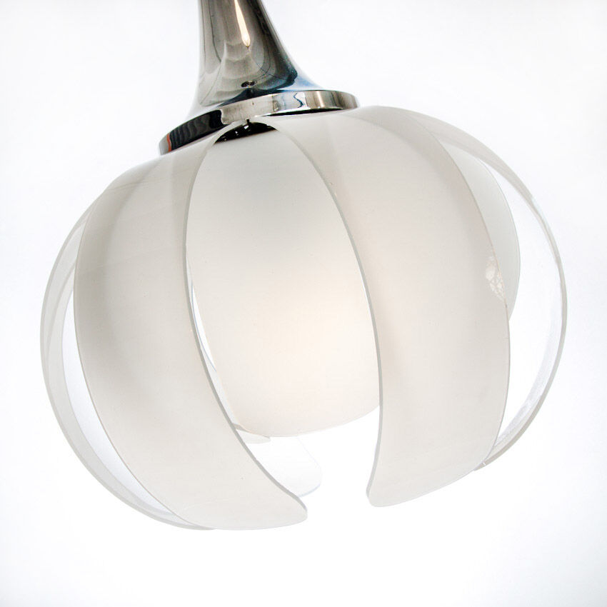 Vintage ceiling lamp in methacrylate and chrome metal, Spain, 1970
