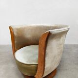 Pair of Art Deco "Tulip" armchairs from the "Le Malandre" hotel