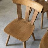 Série de 4 chaises de montagne en bois brut
