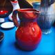 Max Idlas, large burgundy ceramic pitcher, France, 1960s