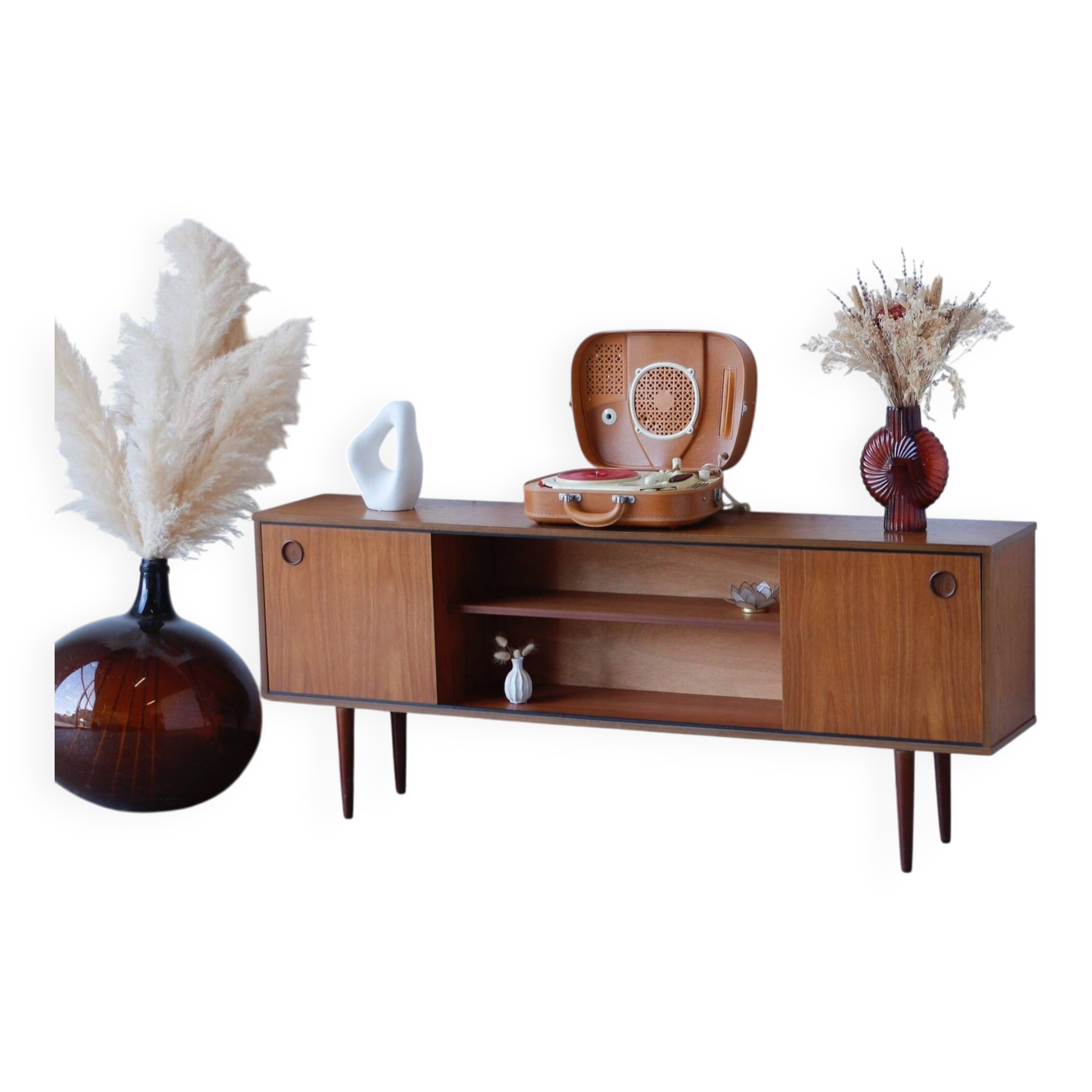 Minimalist teak sideboard – 1960s – England