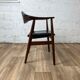 Vintage Scandinavian armchair in teak and black skai, 60s