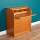 Retro Teak 1960s Danish Tambour Front Roll Top Bureau Writing Desk