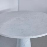 Vintage dining table in white Carrara marble, Italy 1970'