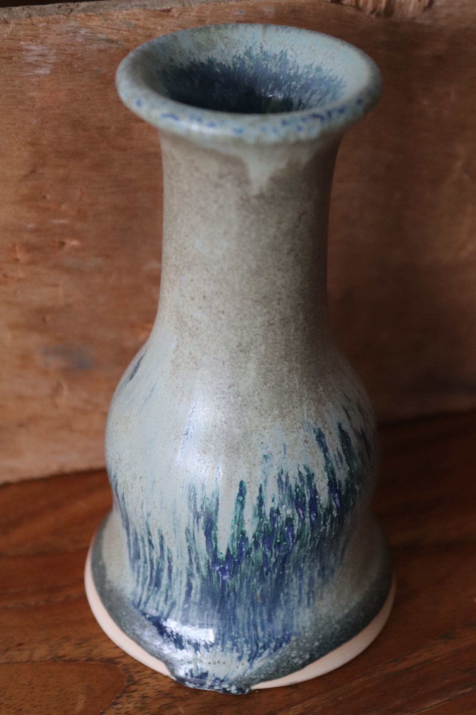Soliflora in glazed blue stoneware