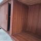 1960s, Danish double-sided, free standing desk, original condition, teak wood, drawers, sliding door
