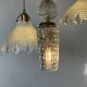 Triple pendant light with Holophanes and vintage tulips
